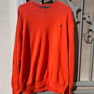 Polo Ralph Lauren Mens Crewneck Sweater Red/Orange Cotton Size XL